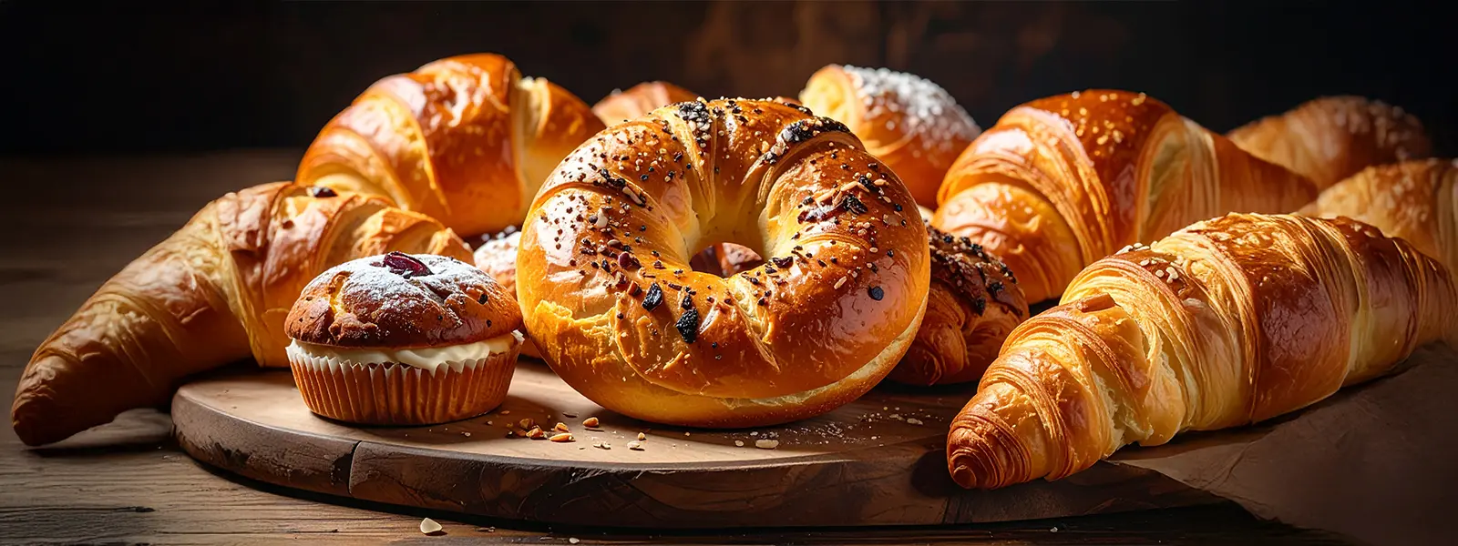 Fresh croissants and pastries